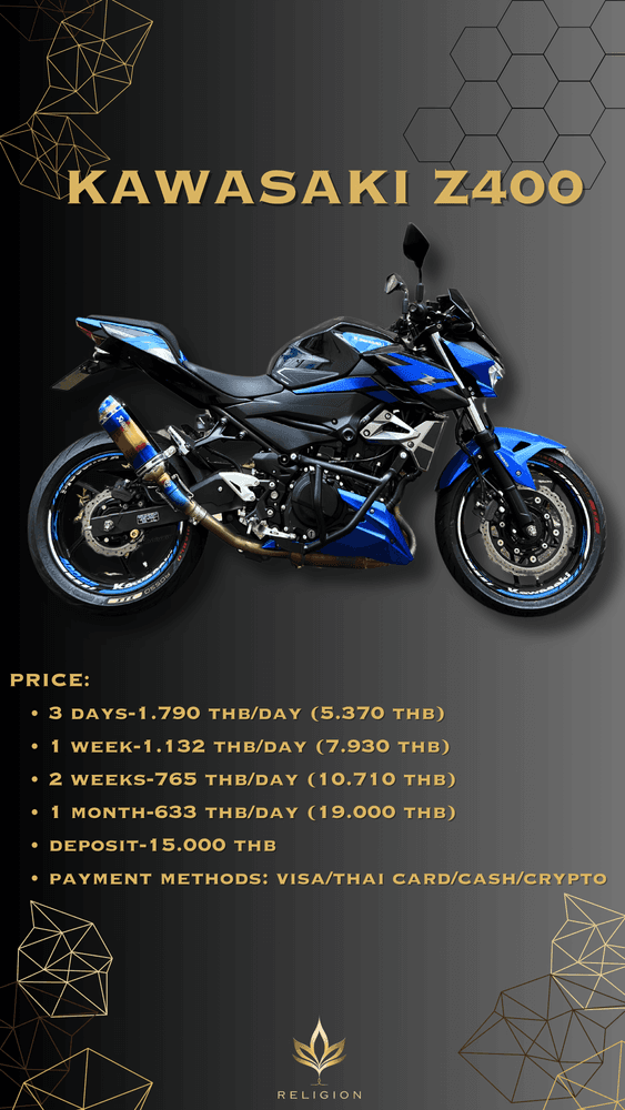 2024 KAWASAKI Z400 Blue rental in Phuket